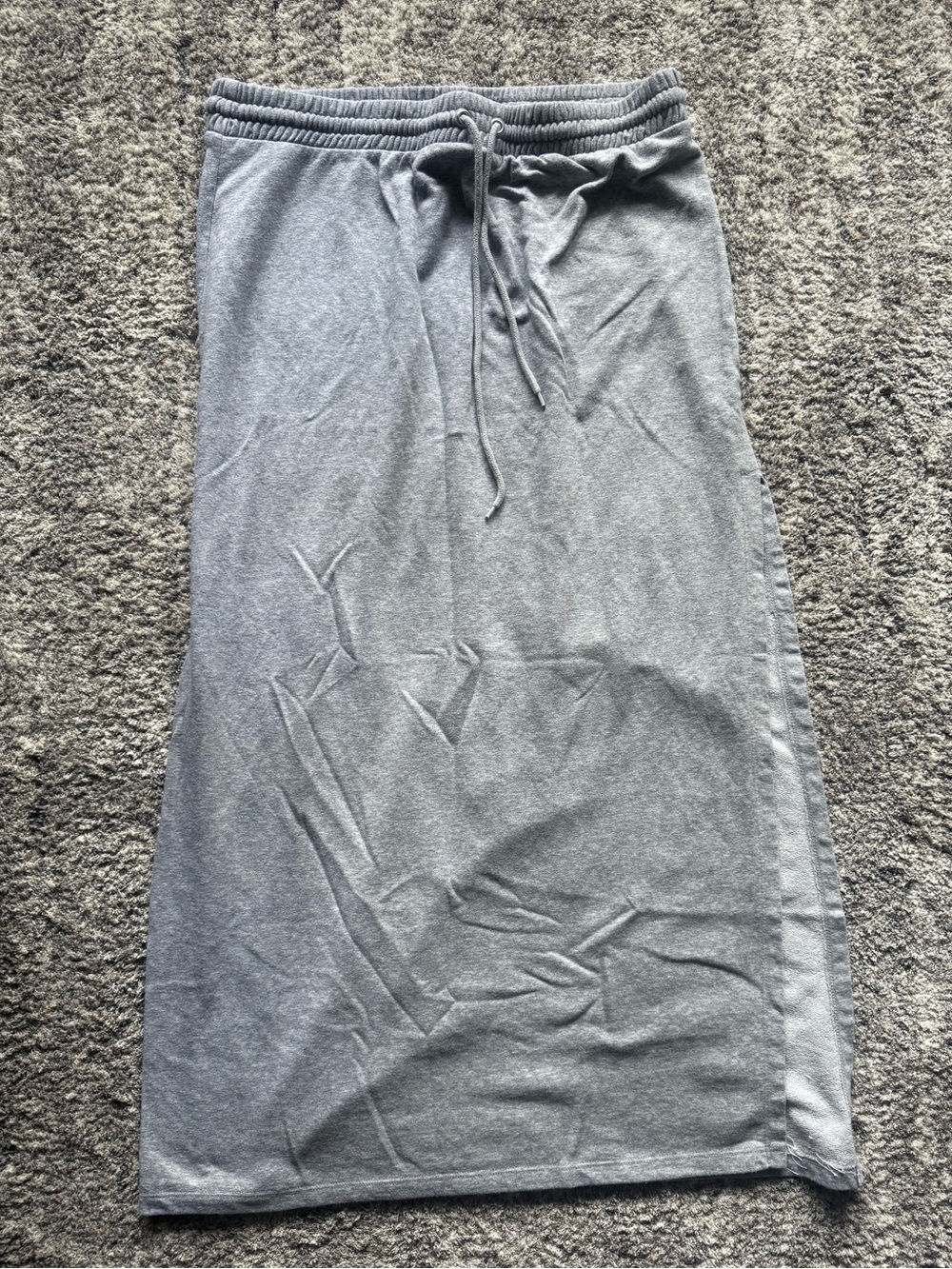 Forever 21 Gray Drawstring Knit Maxi Skirt